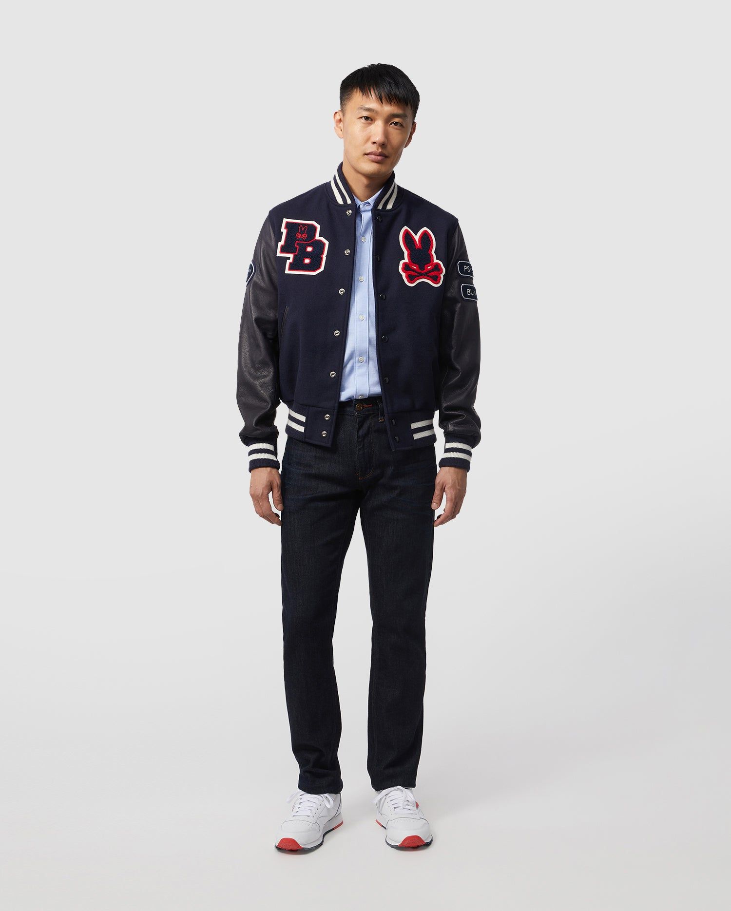 MENS PB X GOLDEN BEAR VARSITY LEATHER EMBROIDERED JACKET - B6N806U1WB sold by Psycho Bunny product image thumbnail 5