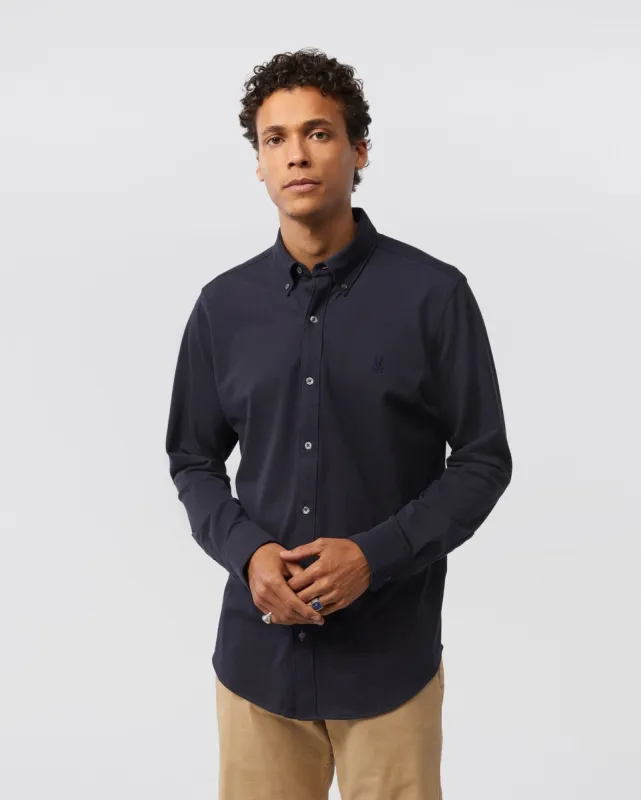 MENS ASTOR LONG SLEEVE COTTON PIQUE OXFORD SHIRT - B6C821U1PC sold by Psycho Bunny