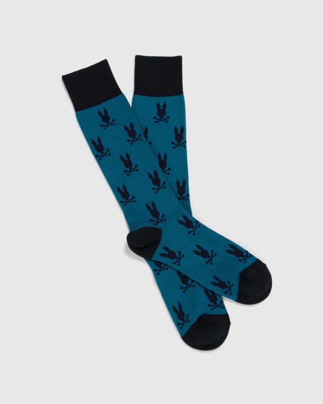 MENS ALL OVER BUNNY DRESS SOCK - B6F750D200 sold by Psycho Bunny
