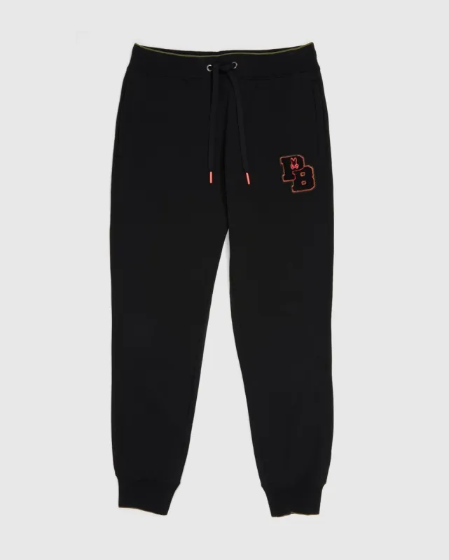 MENS BIG AND TALL PATCHIN CHENILLE BUNNY LOGO SWEAT PANTS - B9P850U1FT sold by Psycho Bunny