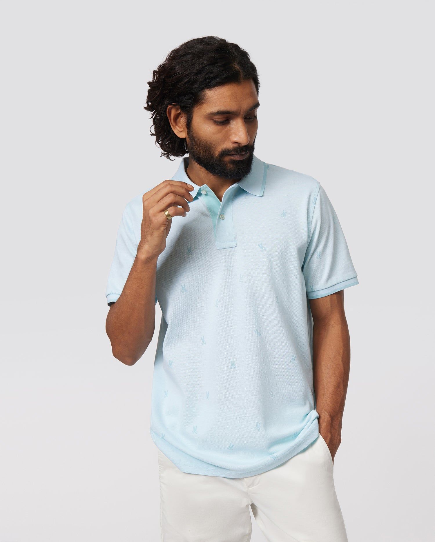 MENS LANDS BIRDSEYE FASHION POLO - B6K701Y1PC sold by Psycho Bunny