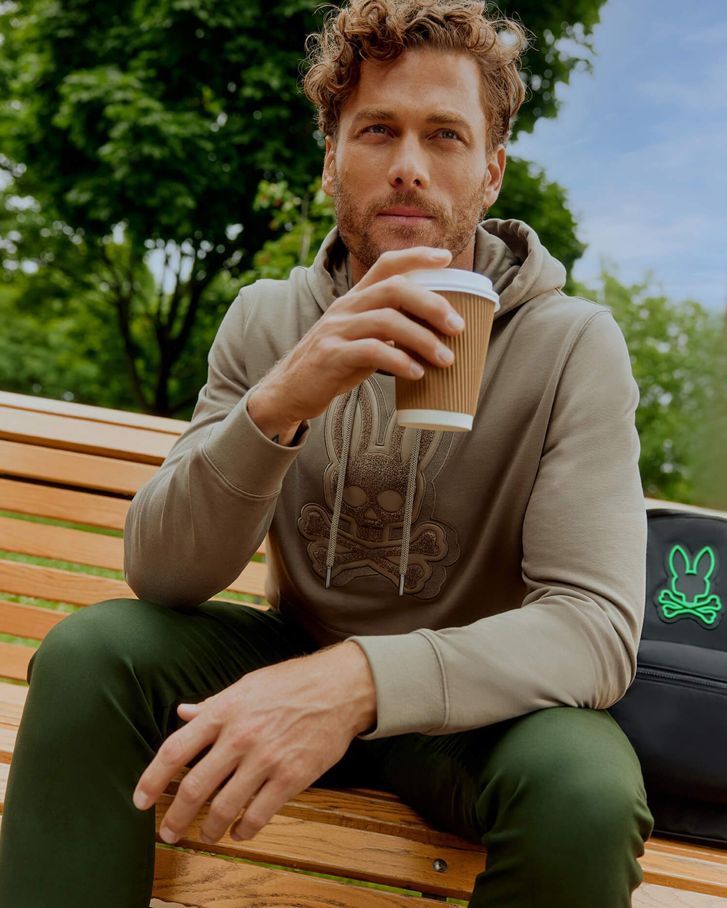 MENS WAYNE CHENILLE PATCH HOODIE - B6H564Z1FT sold by Psycho Bunny product image thumbnail 4