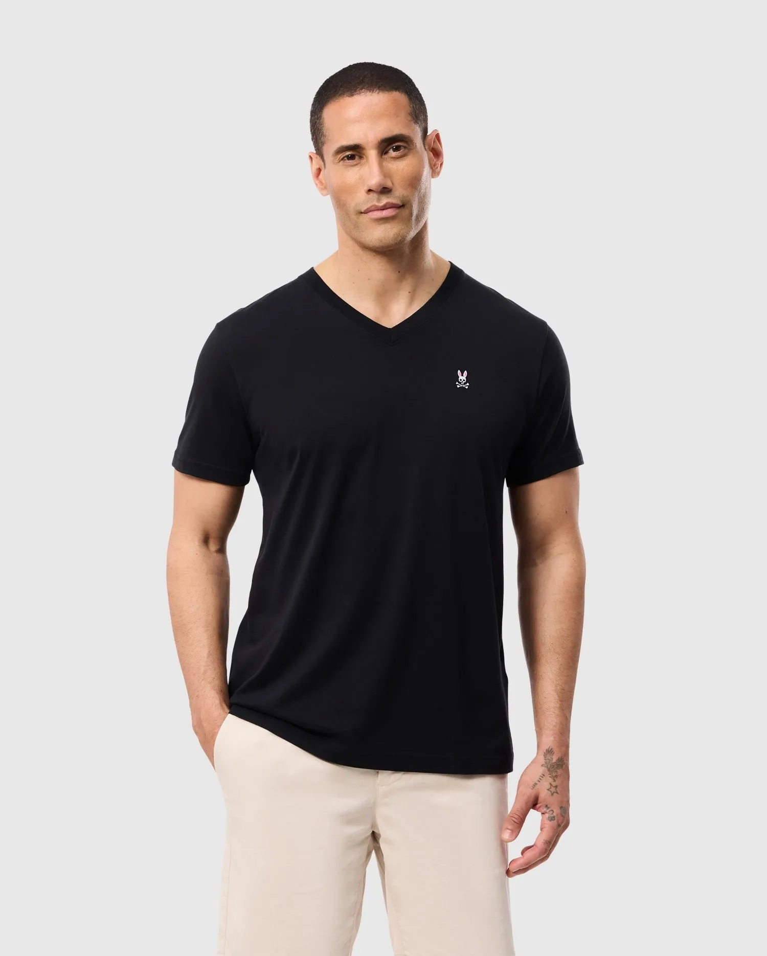 MENS CLASSIC V NECK TEE - B6U100ARPC sold by Psycho Bunny product image thumbnail 2