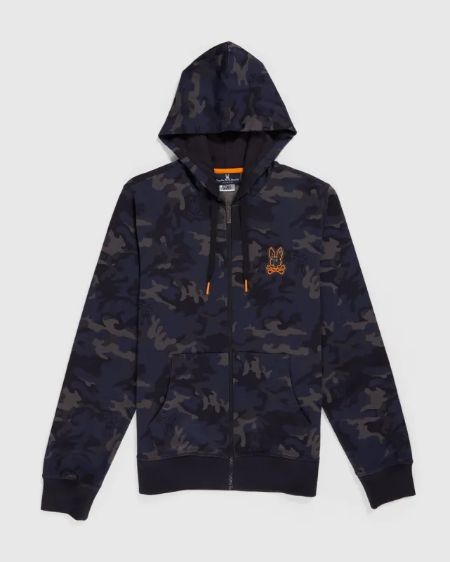 MENS BIG AND TALL ALLEN CAMO ZIP UP HOODIE - B9H947U1FT sold by Psycho Bunny