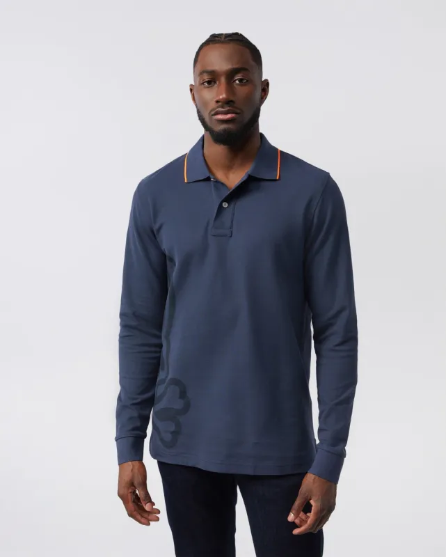 MENS CHATHAM SIDE BUNNY LONG SLEEVE POLO - B6M002U1PC sold by Psycho Bunny