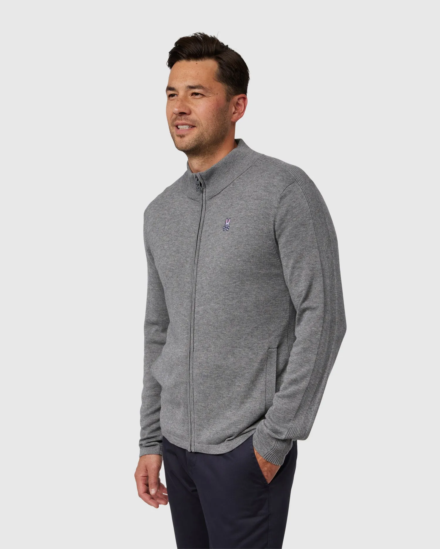 MENS SARATOGA ZIP MOCK NECK SWEATER - B6E733A2SW sold by Psycho Bunny