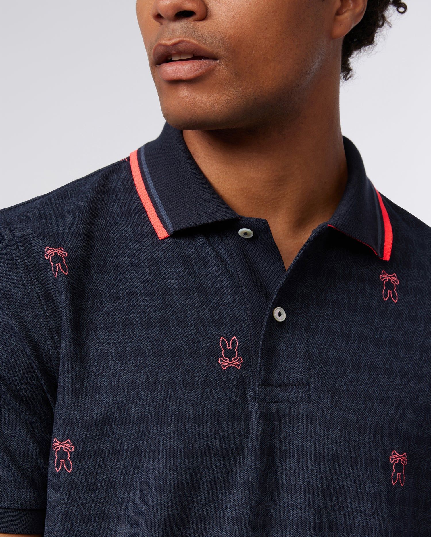 MENS BELMONT ALL OVER PRINT PIQUE POLO SHIRT - B6K607A2PC sold by Psycho Bunny product image thumbnail 3