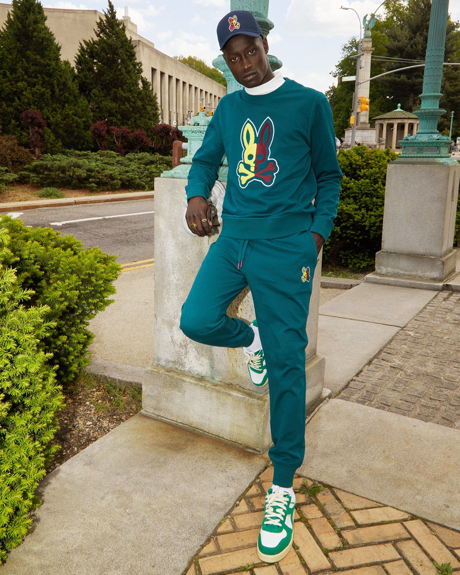 MENS COOPER SPLIT BUNNY LOGO SWEAT PANTS - B6P843U1FT sold by Psycho Bunny product image thumbnail 5