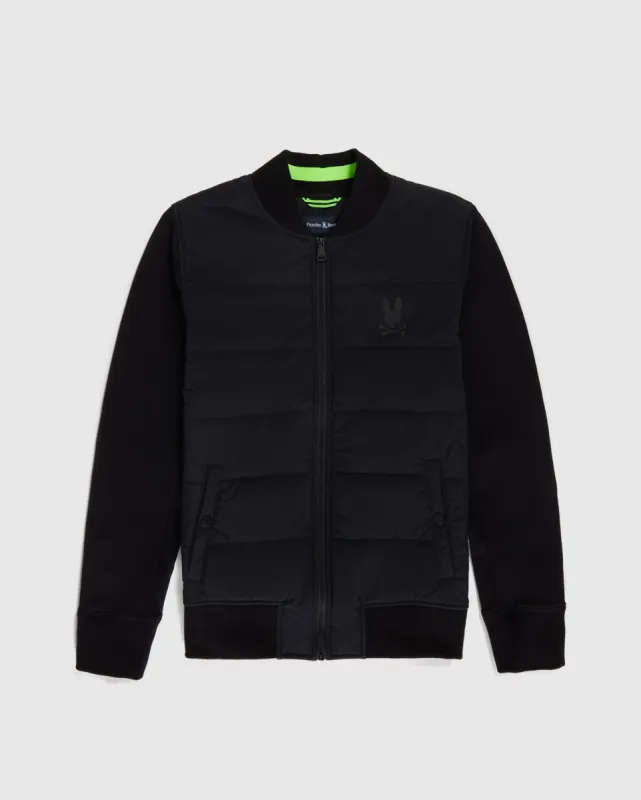 MENS MARKS QUILTED FRONT WITH KNIT SLEEVE BOMBER JACKET - B6J384Z1OW sold by Psycho Bunny