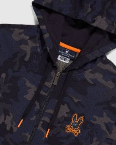 MENS BIG AND TALL ALLEN CAMO ZIP UP HOODIE - B9H947U1FT sold by Psycho Bunny