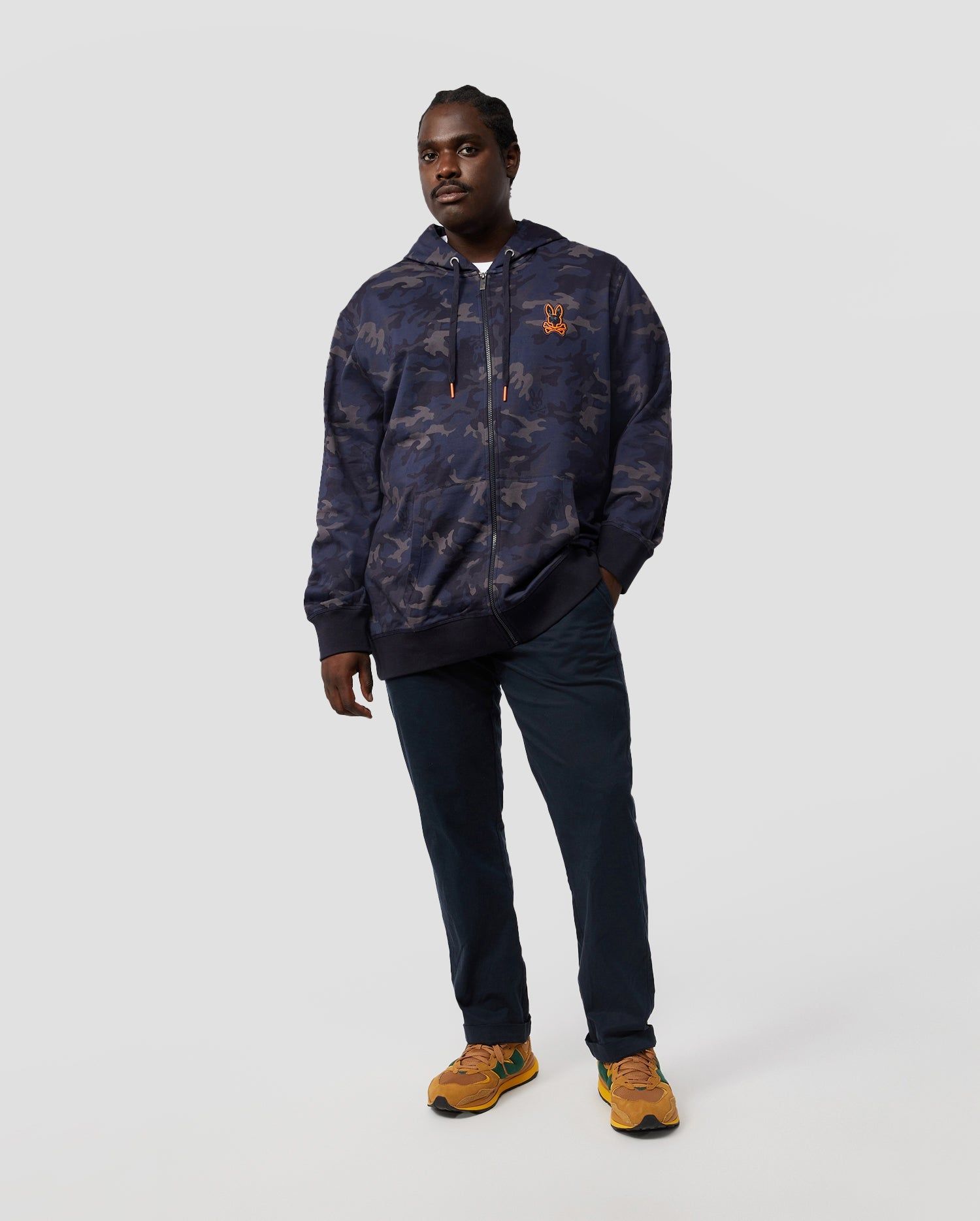 MENS BIG AND TALL ALLEN CAMO ZIP UP HOODIE - B9H947U1FT sold by Psycho Bunny product image thumbnail 5