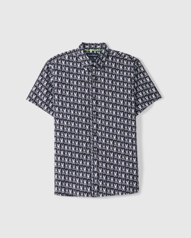MENS TILDEN ALL OVER PRINT BUNNY SHIRT - B6Q898D200 sold by Psycho Bunny