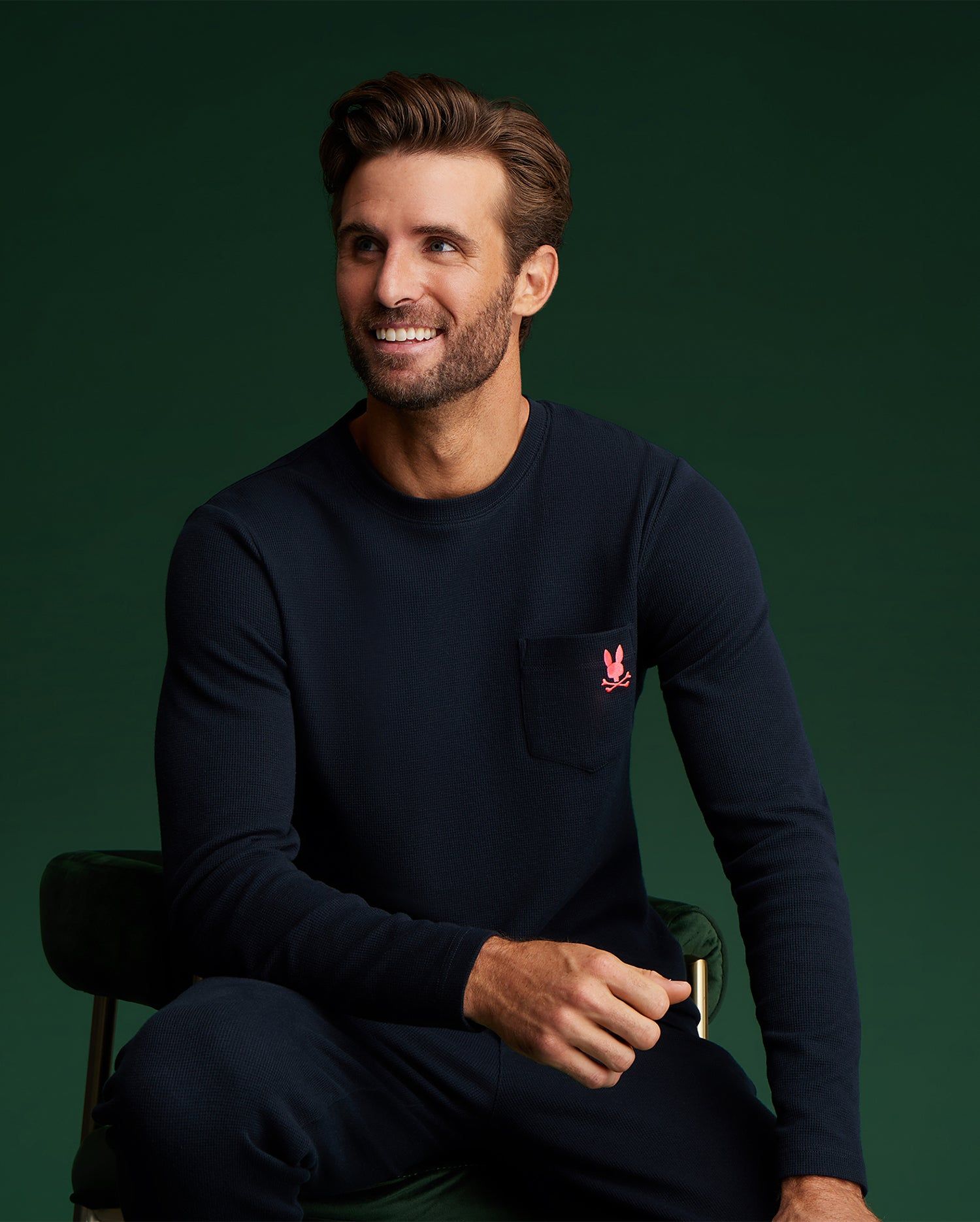 MENS WAFFLE POCKET LONG SLEEVE TEE - B6T672A2CO sold by Psycho Bunny product image thumbnail 2