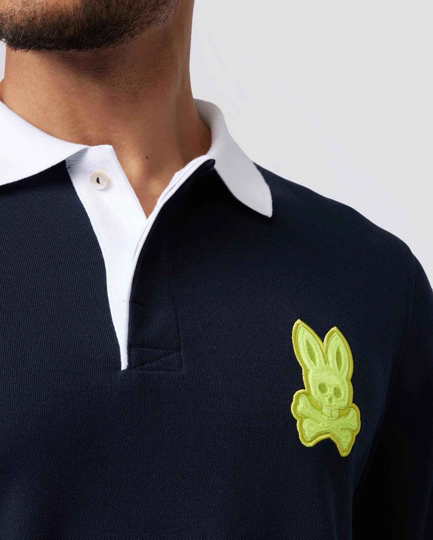 MENS CLEVELAND LONG SLEEVE CHAINSTITCH PIQUE POLO - B6M509Z1PC sold by Psycho Bunny product image thumbnail 3