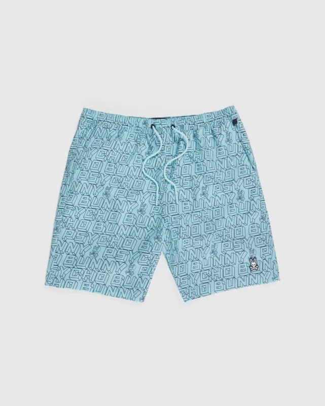 MENS DAYTON LONG ALL OVER PRINT SWIM TRUNK - B6W206Y1PO sold by Psycho Bunny