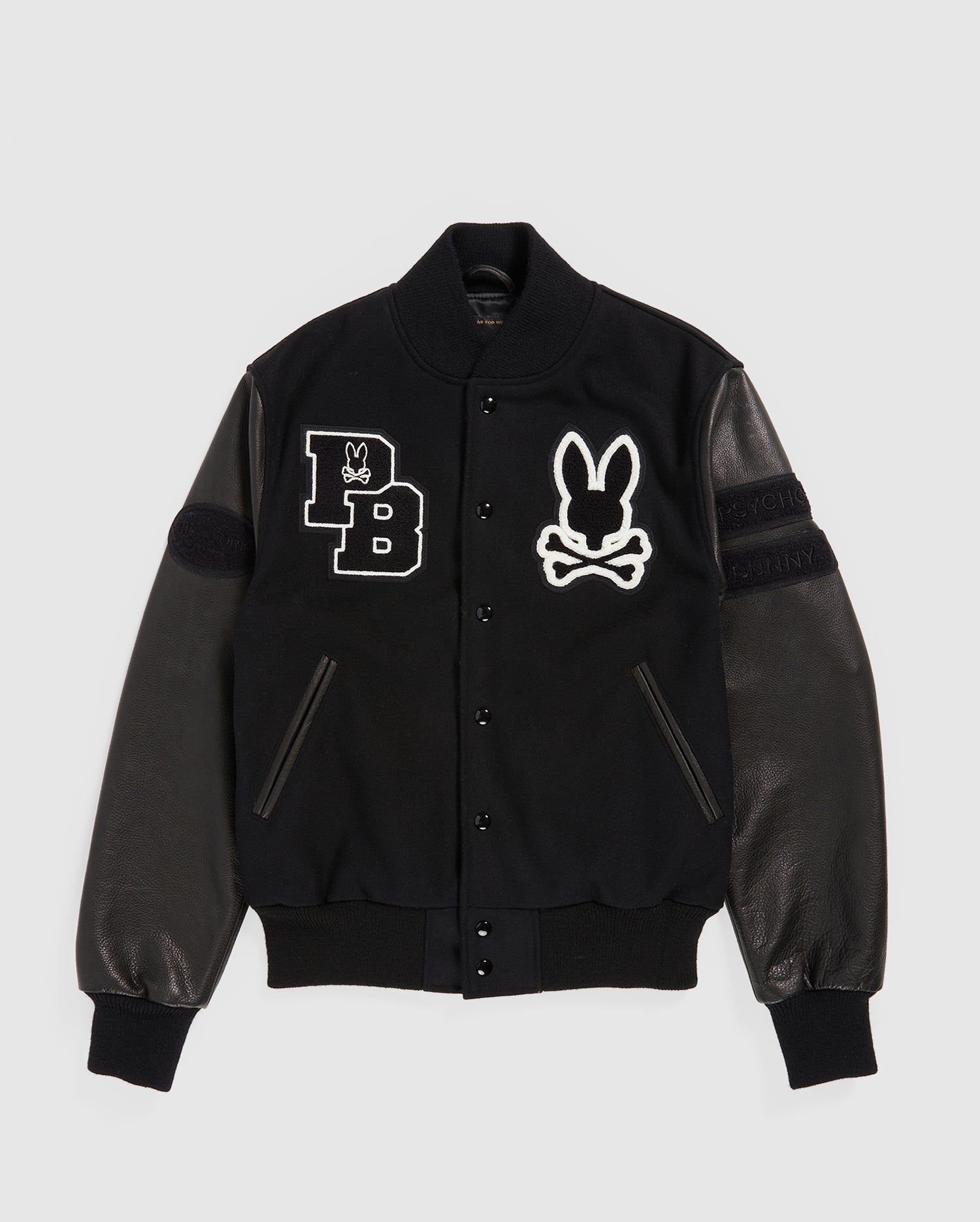 MENS PB X GOLDEN BEAR VARSITY LEATHER EMBROIDERED JACKET - B6N806U1WB sold by Psycho Bunny