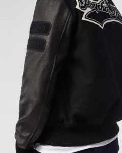 MENS PB X GOLDEN BEAR VARSITY LEATHER EMBROIDERED JACKET - B6N806U1WB sold by Psycho Bunny