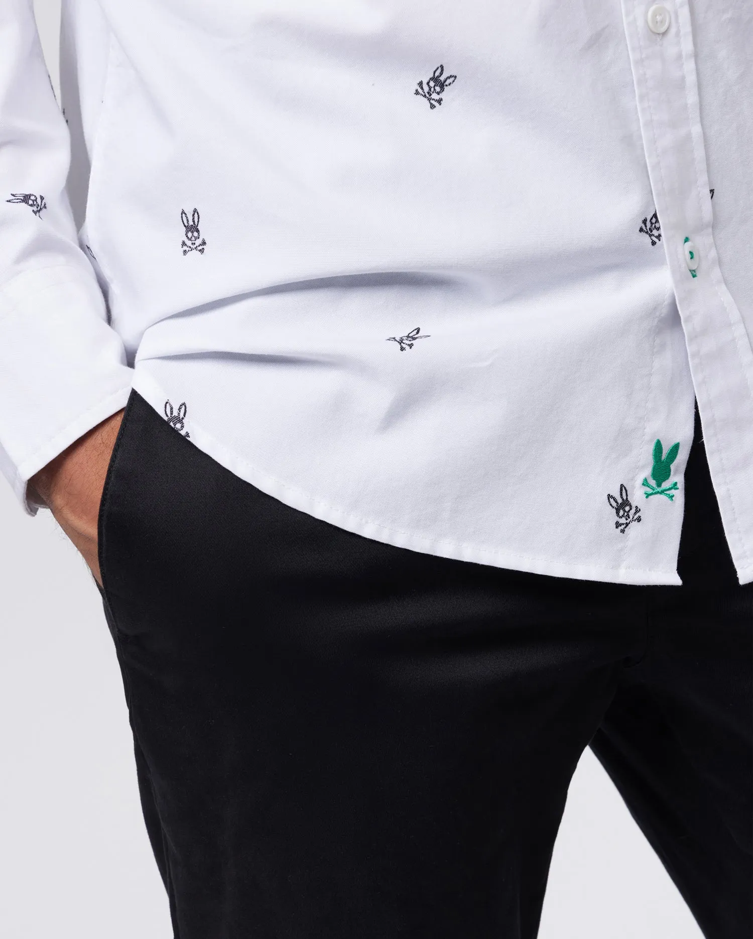 MENS SENECA OXFORD ALL OVER EMBROIDERED LONG SLEEVE SHIRT - B6C458Z1SH sold by Psycho Bunny product image thumbnail 3