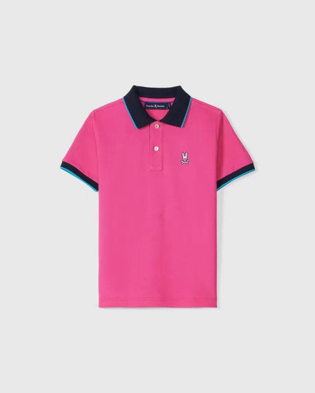 KIDS TROY PIQUE POLO SHIRT - B0K144B200 made by Psycho Bunny
