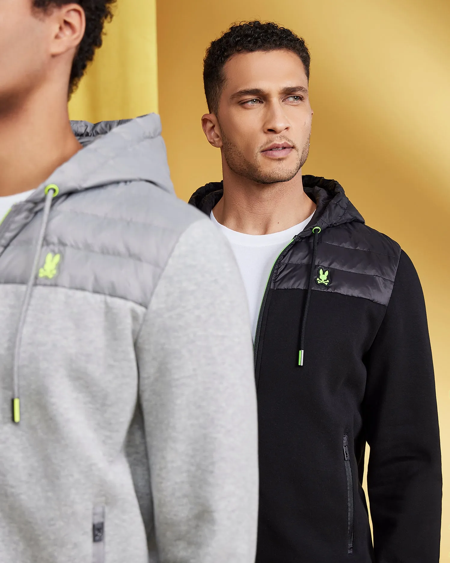 MENS LEMOORE MIXED MEDIA BOMBER - B6J944A2OW sold by Psycho Bunny product image thumbnail 3