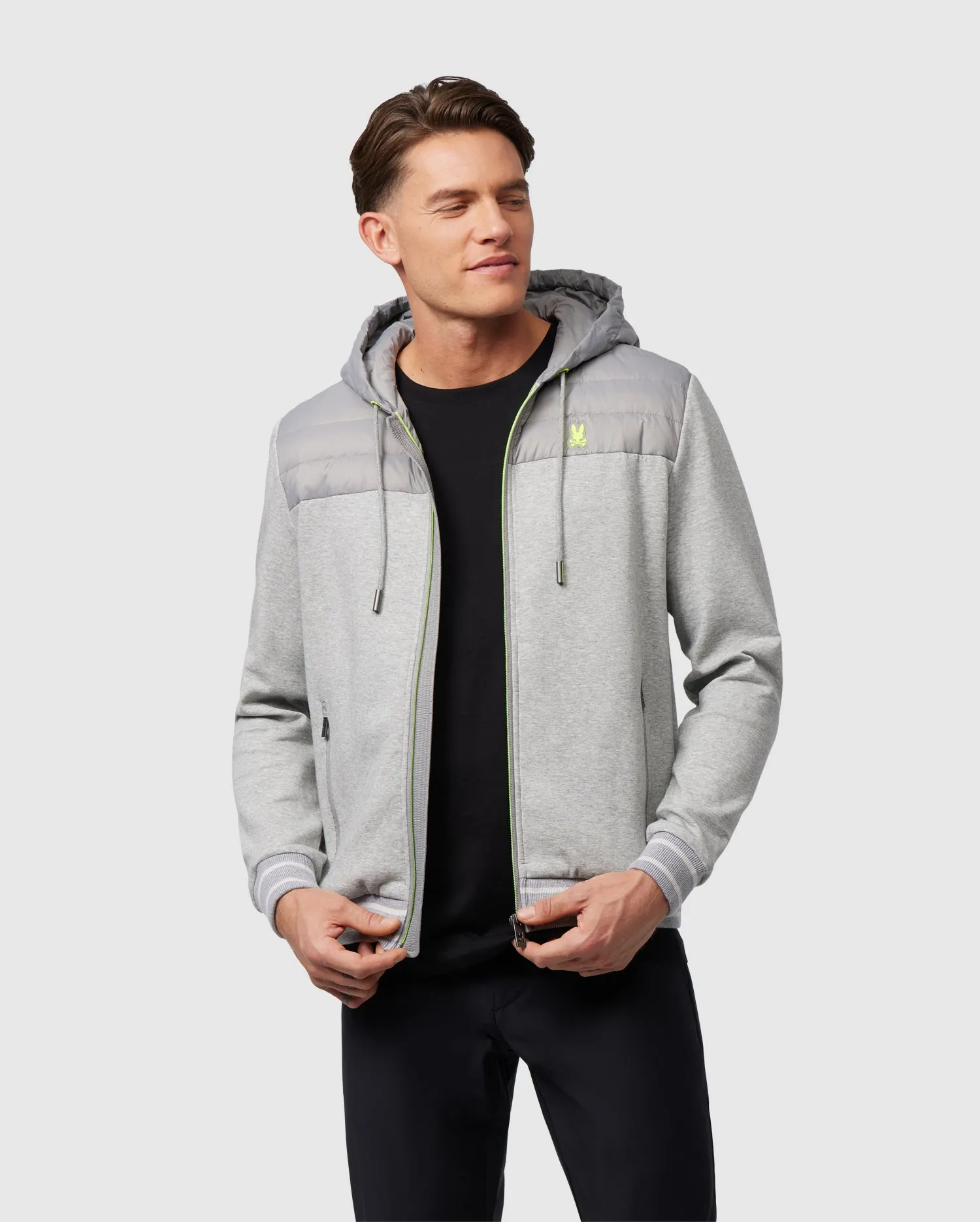 MENS LEMOORE MIXED MEDIA BOMBER - B6J944A2OW sold by Psycho Bunny product image thumbnail 2