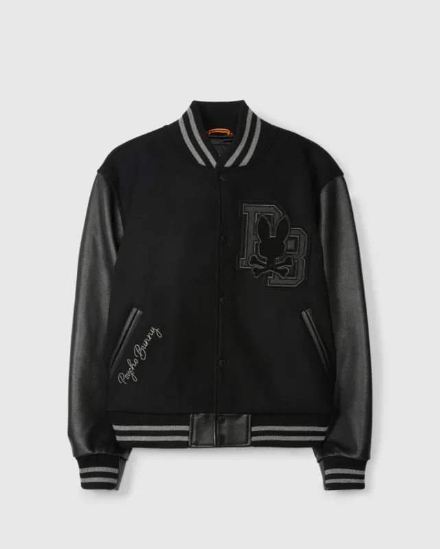 MENS BRAYDEN WOOL LEATHER VARSITY BOMBER - B6J876D200 sold by Psycho Bunny