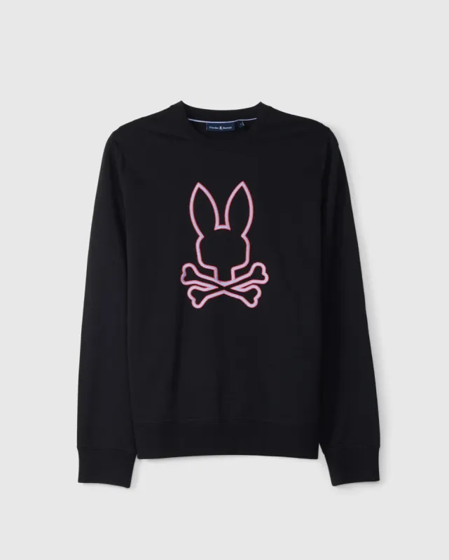 メンズウェア Psycho Bunny Multiple Type Crew Knit MENS BLACK KINGSTON SWEATSHIRT | PSYCHO BUNNY