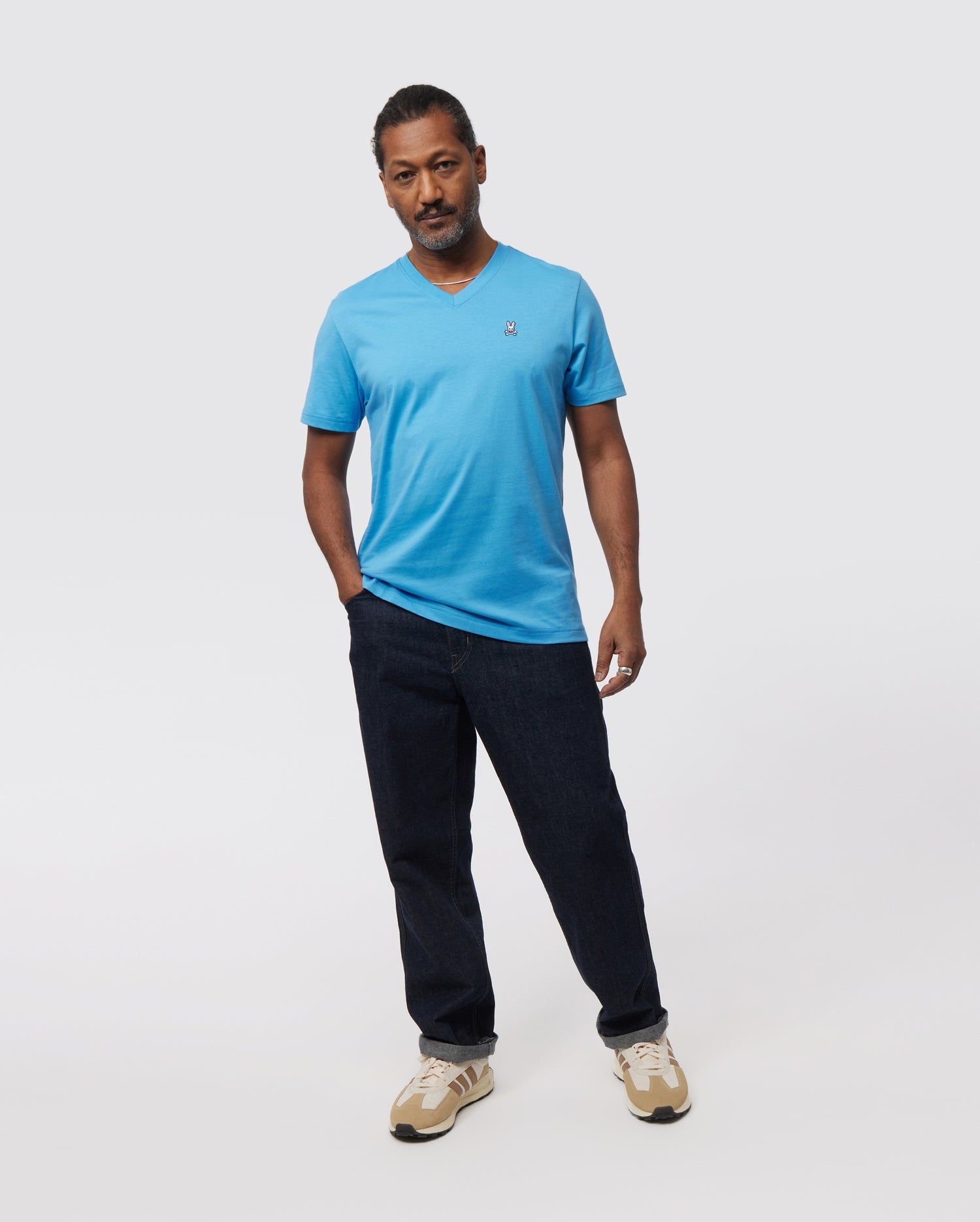 MENS CLASSIC V NECK TEE - B6U100Y1PC sold by Psycho Bunny product image thumbnail 5