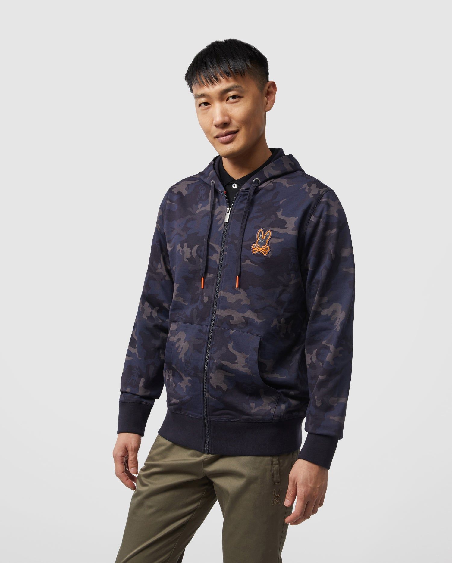 MENS ALLEN CAMO ZIP UP HOODIE - B6H947U1FT sold by Psycho Bunny