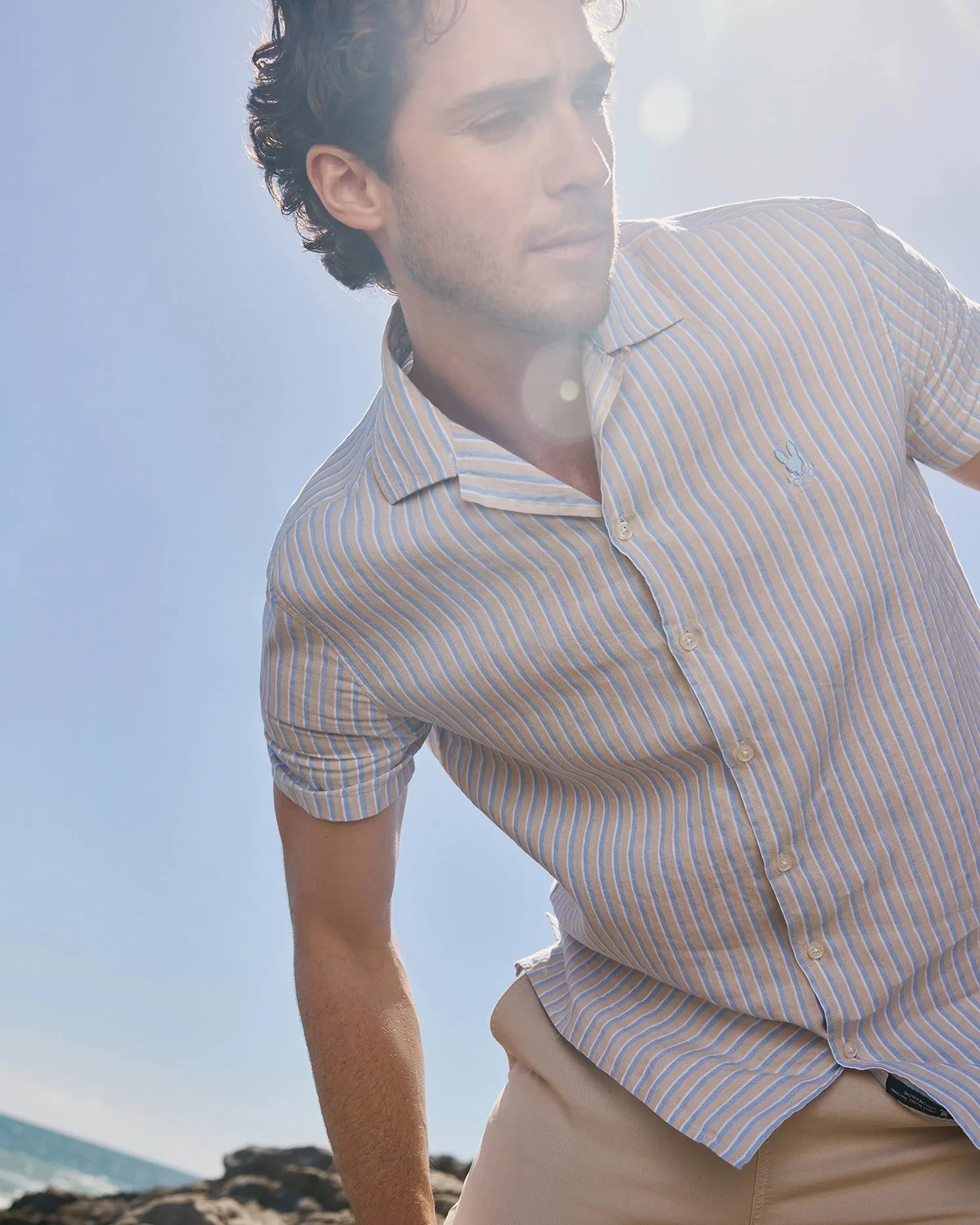 MENS JUSTIN LINEN CAMP SHIRT - B6Q585C200 sold by Psycho Bunny product image thumbnail 5