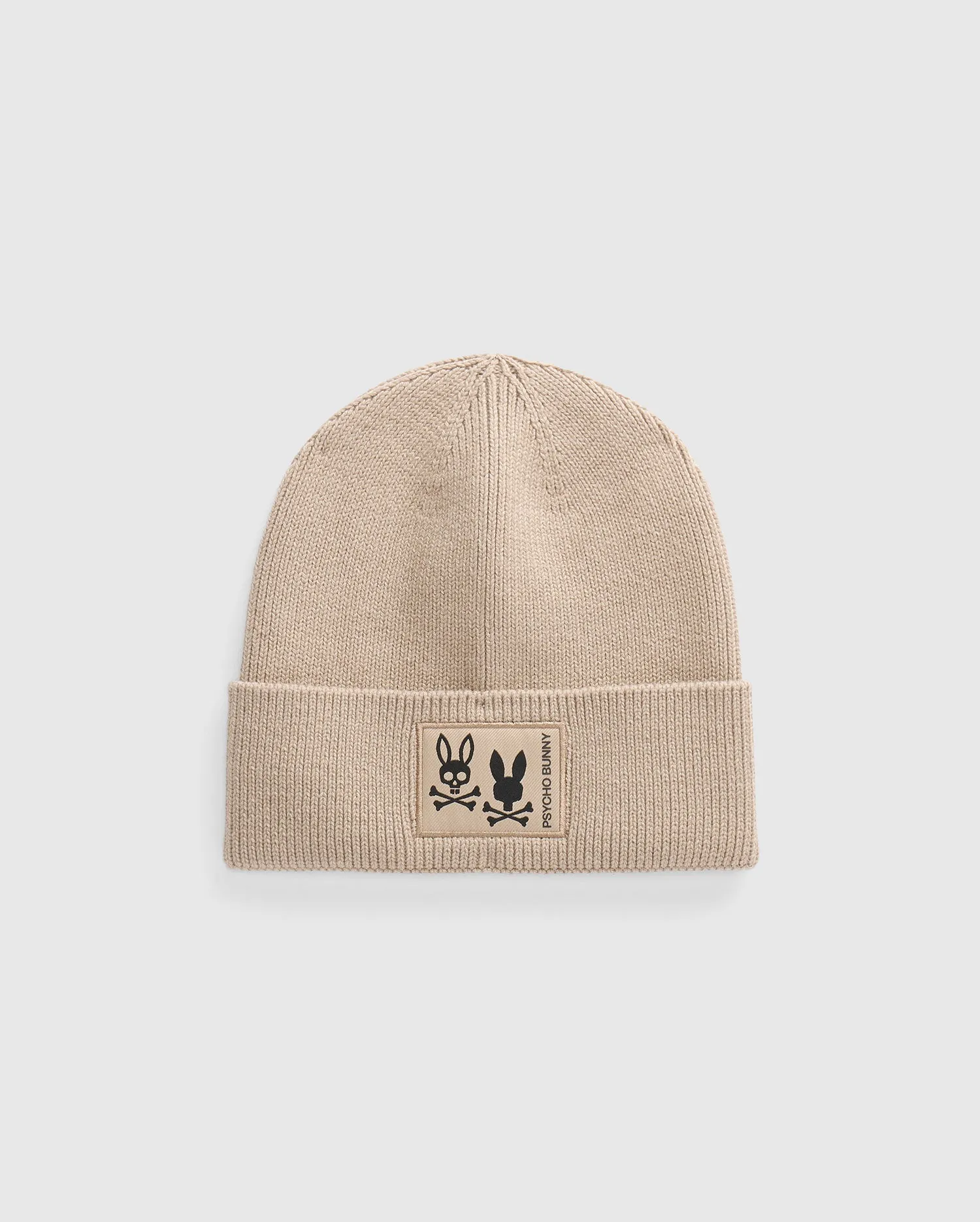 MENS MONROE TWILL PATCH BEANIE - B6A871D200 sold by Psycho Bunny