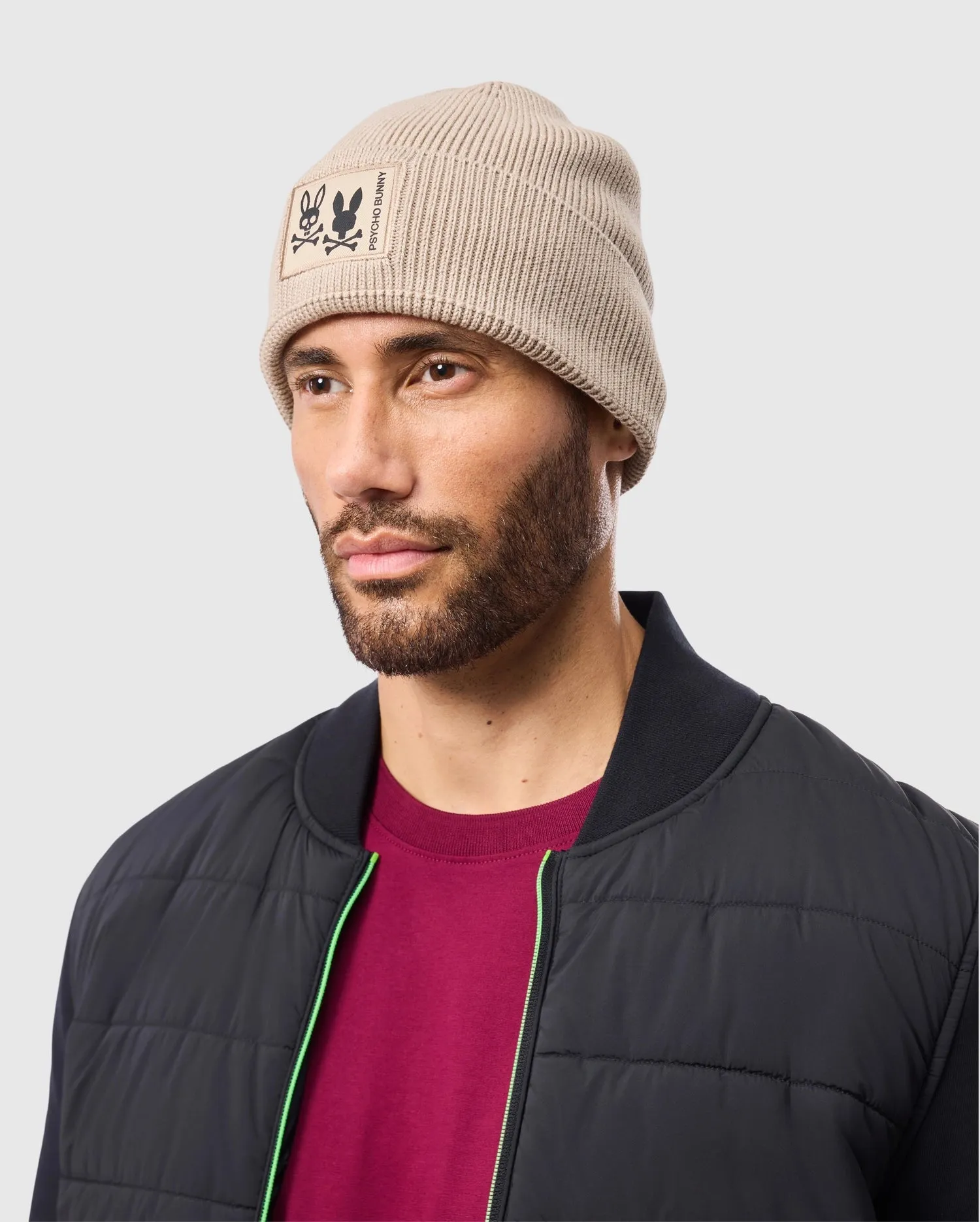 MENS MONROE TWILL PATCH BEANIE - B6A871D200 sold by Psycho Bunny product image thumbnail 2