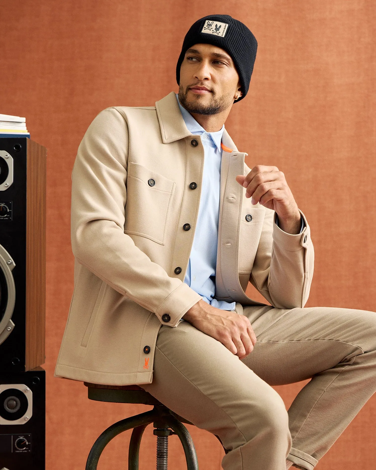 MENS MONROE TWILL PATCH BEANIE - B6A871D200 sold by Psycho Bunny product image thumbnail 5