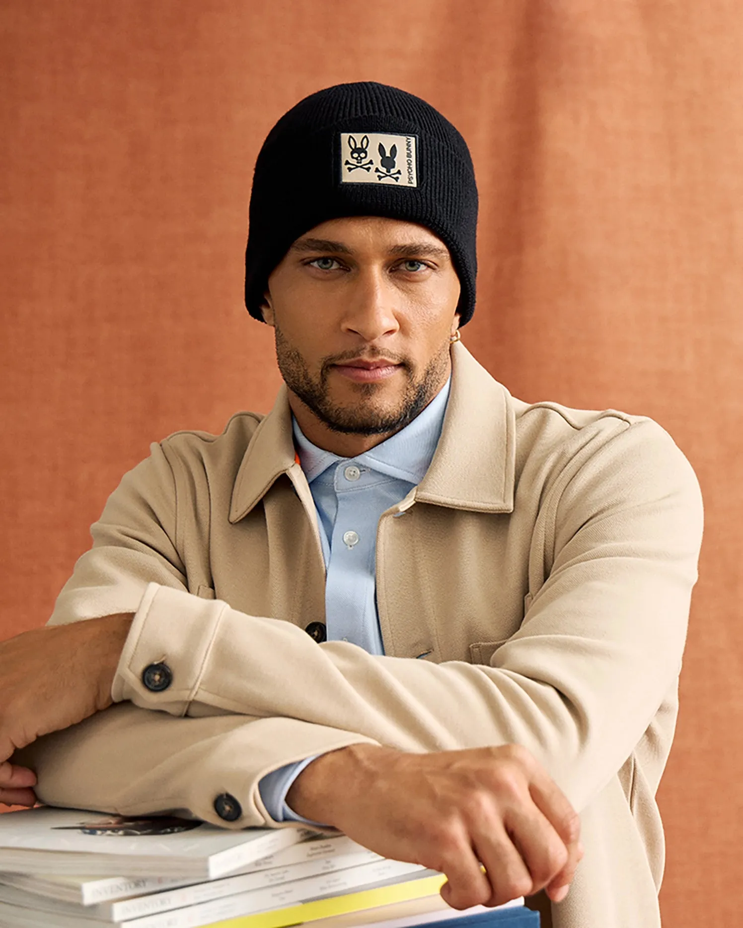 MENS MONROE TWILL PATCH BEANIE - B6A871D200 sold by Psycho Bunny product image thumbnail 2