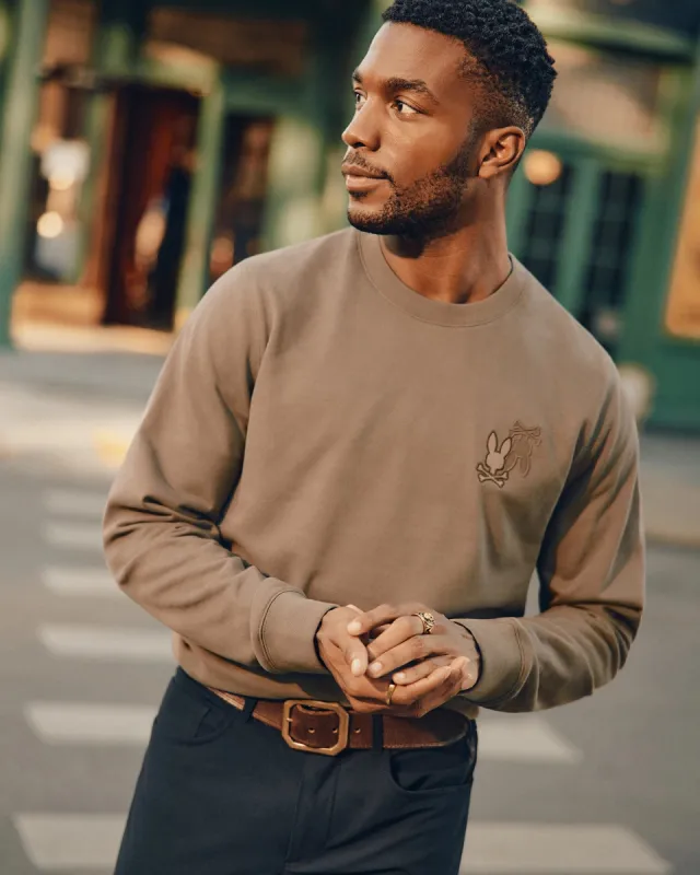 MENS PIERCE PEACHED TERRY CREW - B6S278E200 sold by Psycho Bunny