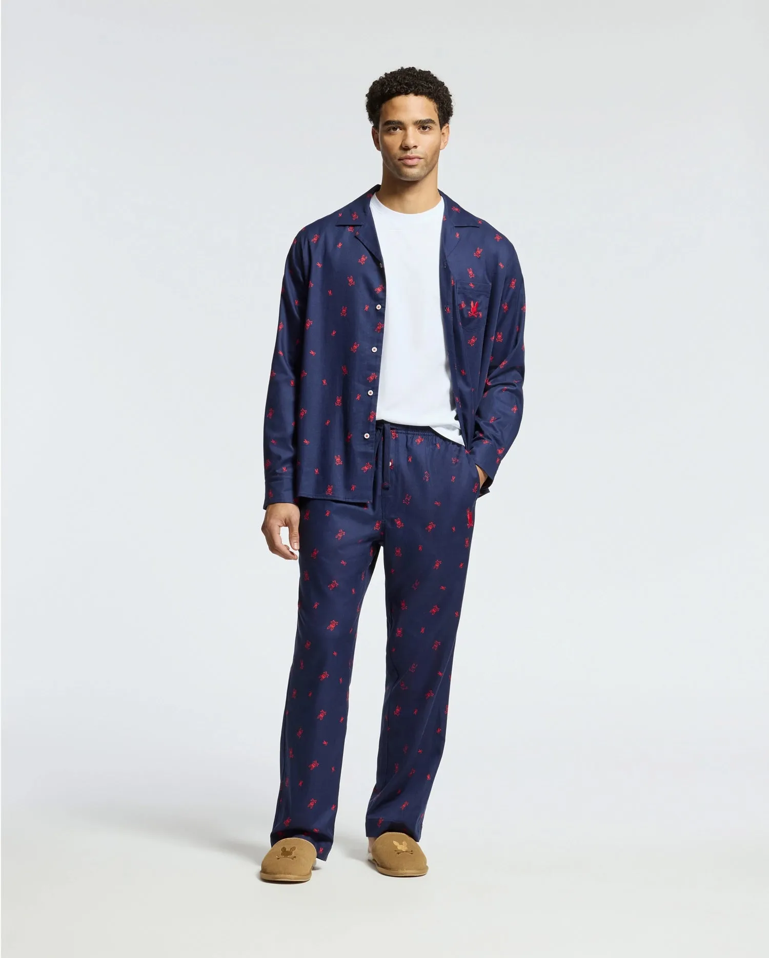 MENS ALL OVER PRINT FLANNEL PAJAMA SET - B6X343E200 sold by Psycho Bunny product image thumbnail 3