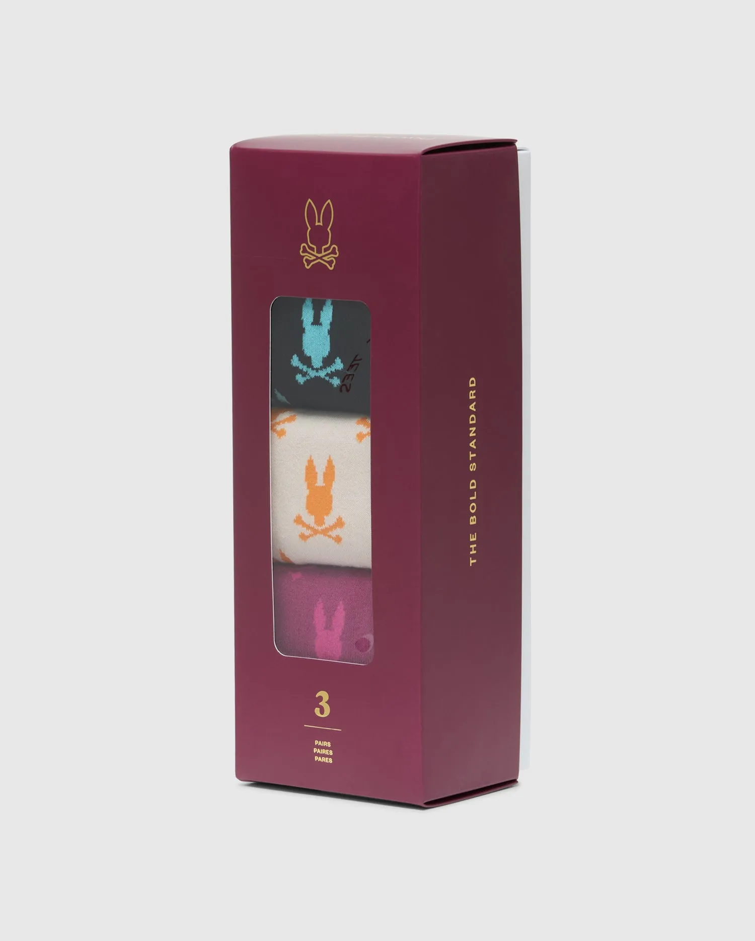 MENS ALL OVER BUNNY DRESS SOCK BOX SET - B6F263E200 sold by Psycho Bunny