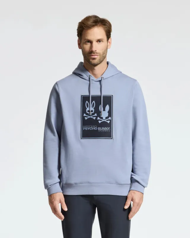 MENS MONROE TWILL PATCH FLEECE HOODIE - B6H926D200 sold by Psycho Bunny