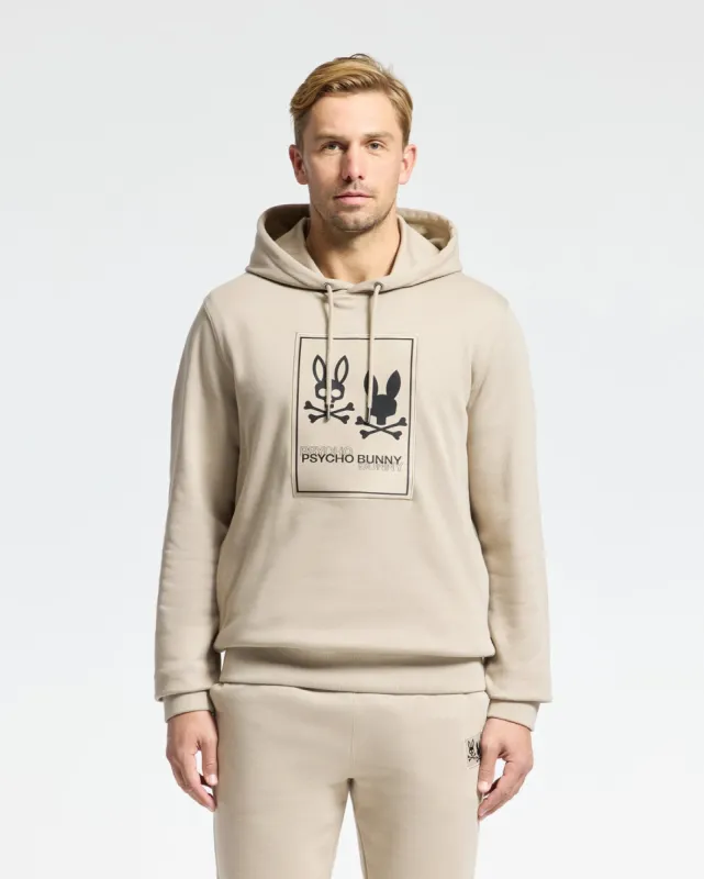 MENS MONROE TWILL PATCH FLEECE HOODIE - B6H926D200 sold by Psycho Bunny