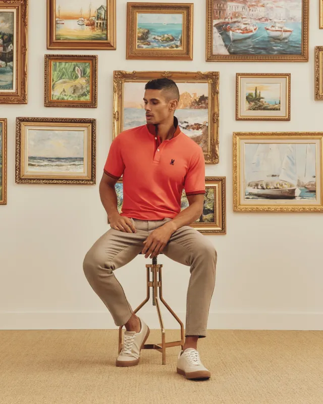 MENS JONAS STRIPE COLLAR PIQUE POLO - B6K583F200 sold by Psycho Bunny