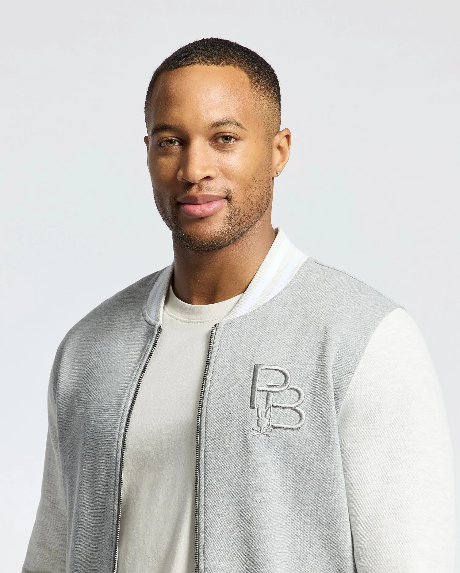 MENS HYDRA COLOR BLOCK KNIT BOMBER - B6J455F200 sold by Psycho Bunny product image thumbnail 3