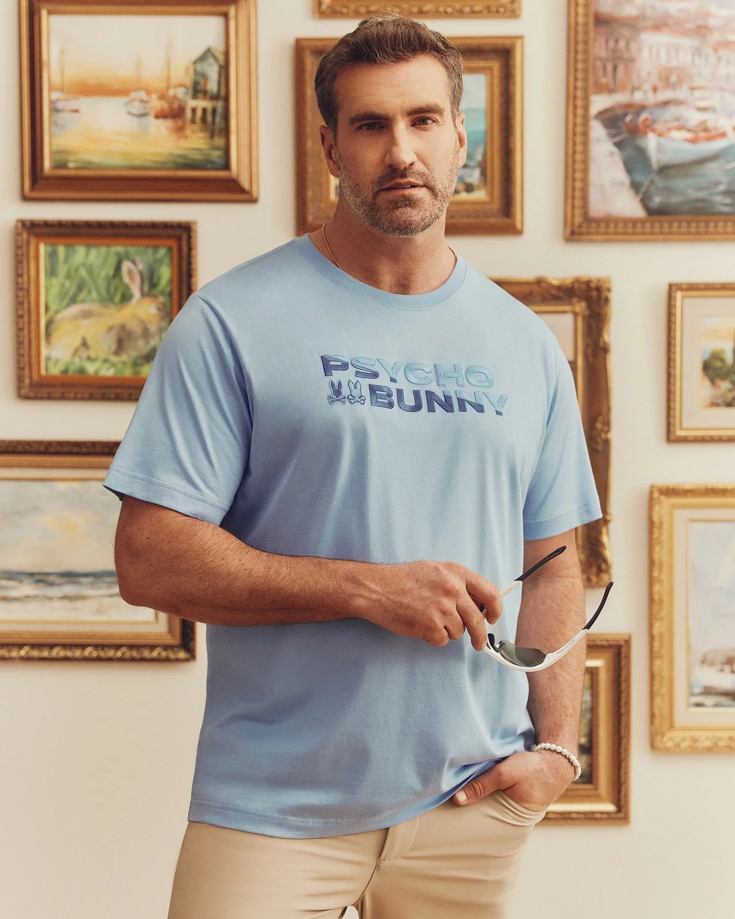 MENS BIG AND TALL BERNI EMBROIDERED WORDMARK GRAPHIC TEE - B9U417F200 sold by Psycho Bunny