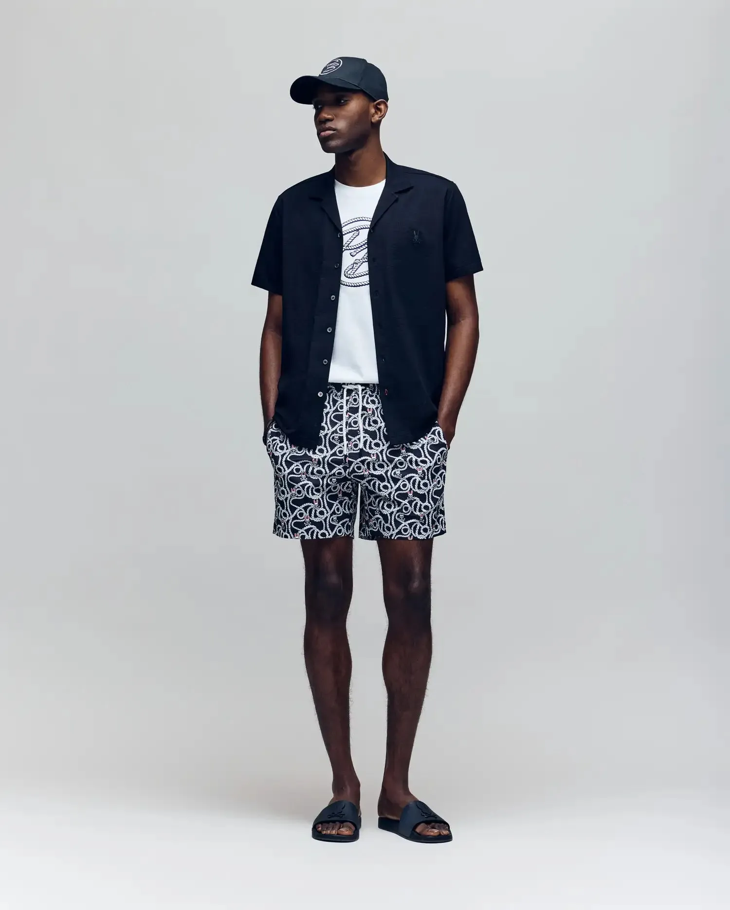 MENS JAYME KNIT SEERSUCKER CABANA COLLAR SHIRT - MT0300002 sold by Psycho Bunny product image thumbnail 3