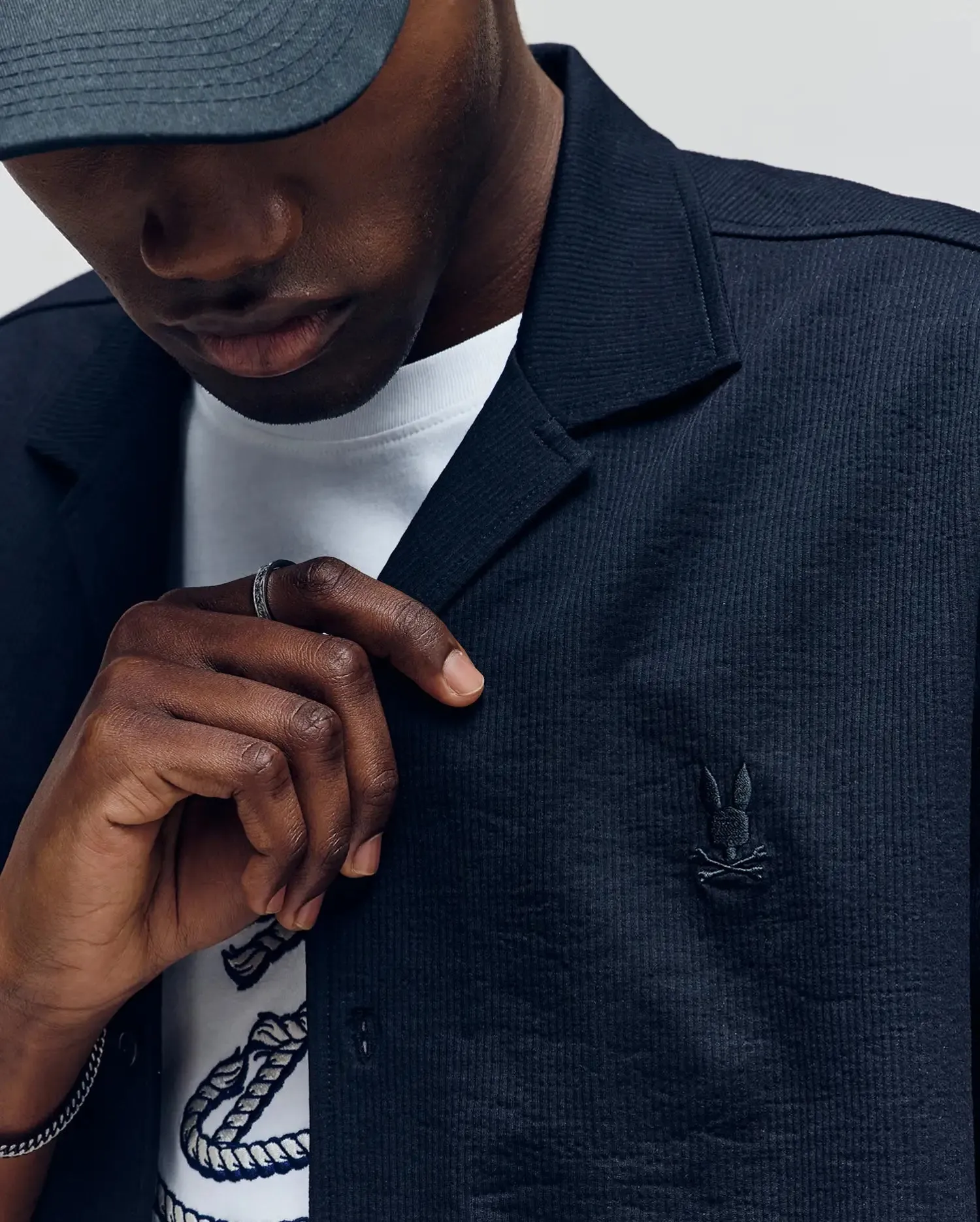 MENS JAYME KNIT SEERSUCKER CABANA COLLAR SHIRT - MT0300002 sold by Psycho Bunny product image thumbnail 2