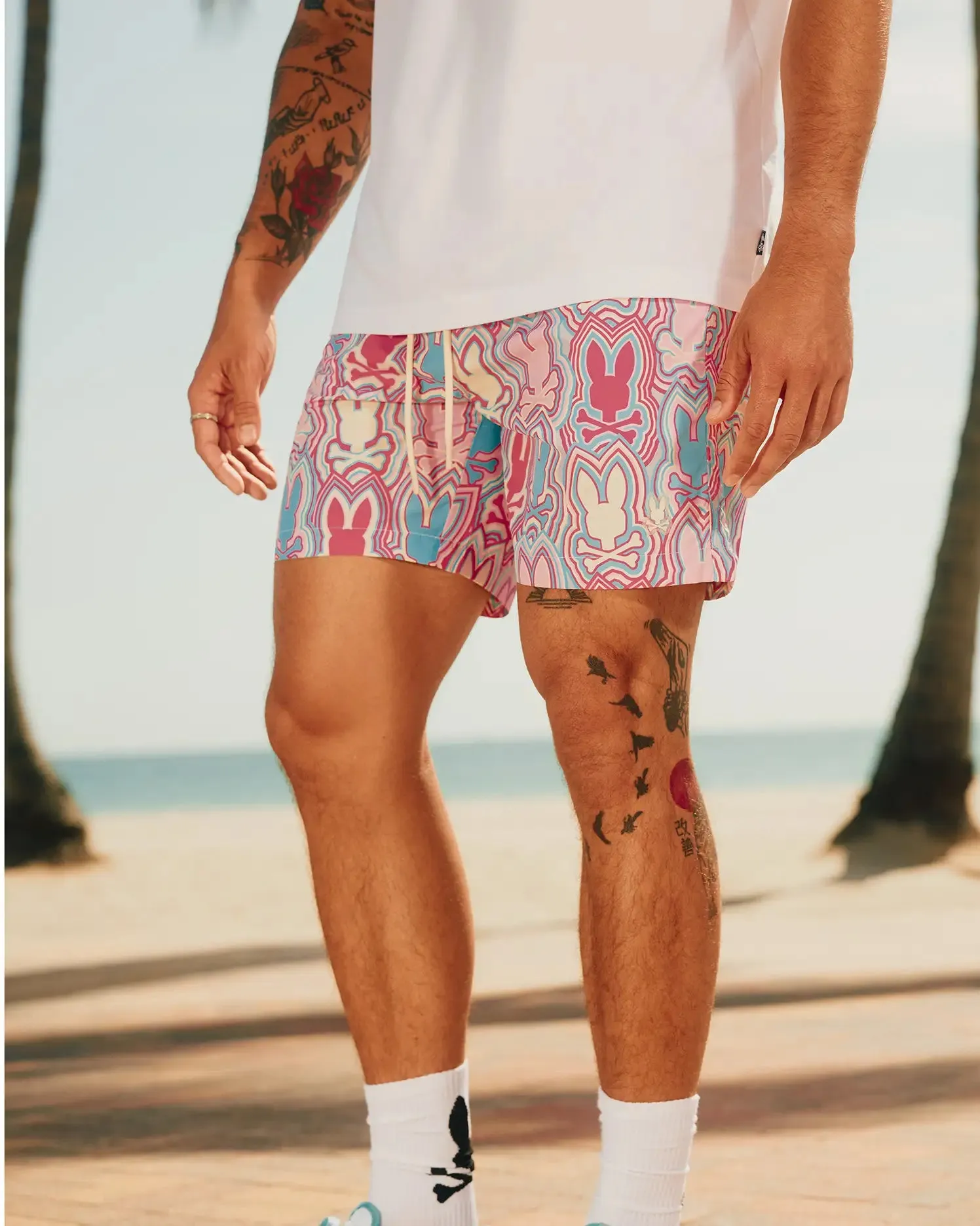 MENS CHUCK ALL OVER PRINT LIGHTWEIGHT SWIM TRUNK 6" - MB1000003 sold by Psycho Bunny