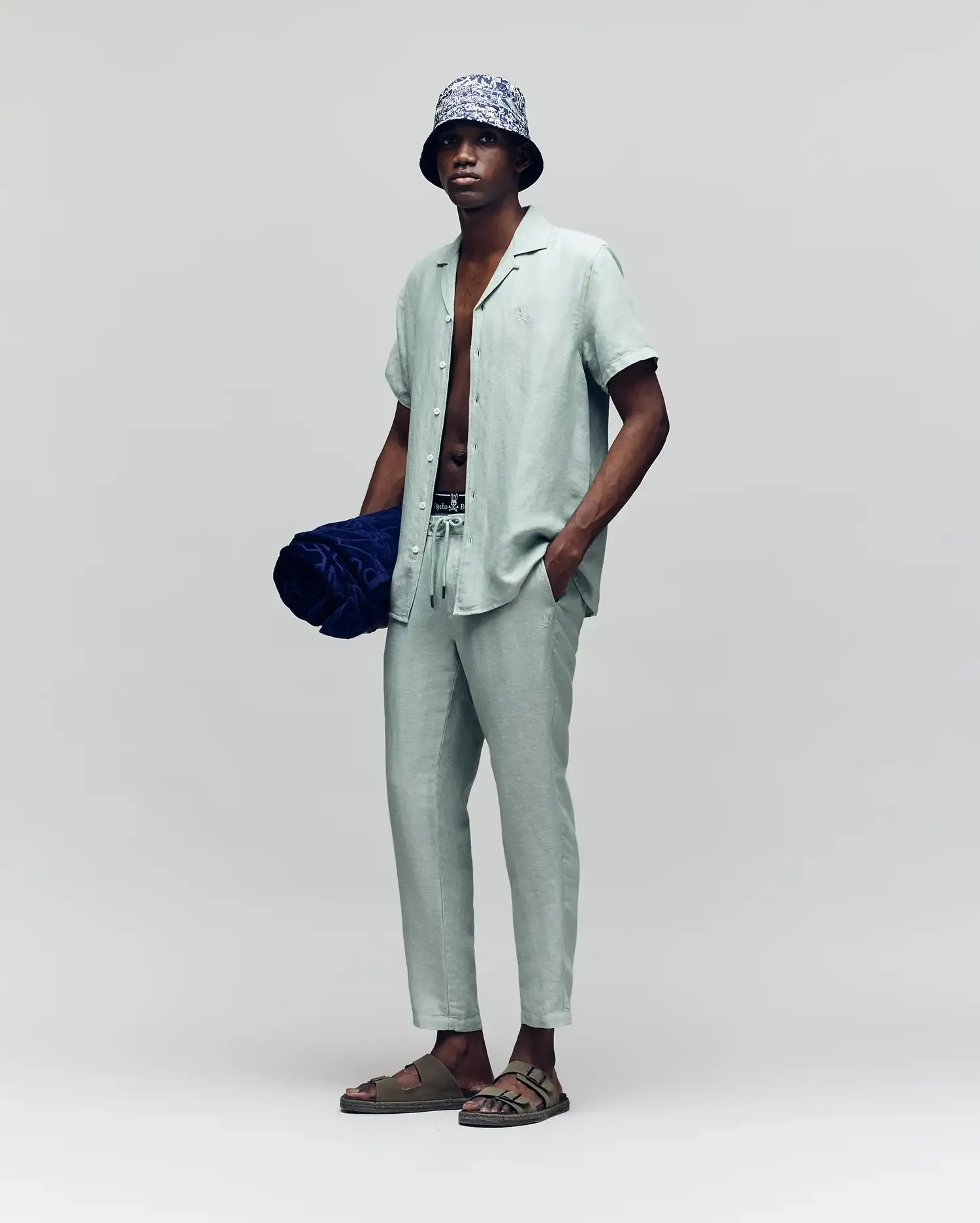 MENS WINDCREST LINEN BLEND SHORT SLEEVE SHIRT - B6Q148C200 sold by Psycho Bunny product image thumbnail 3