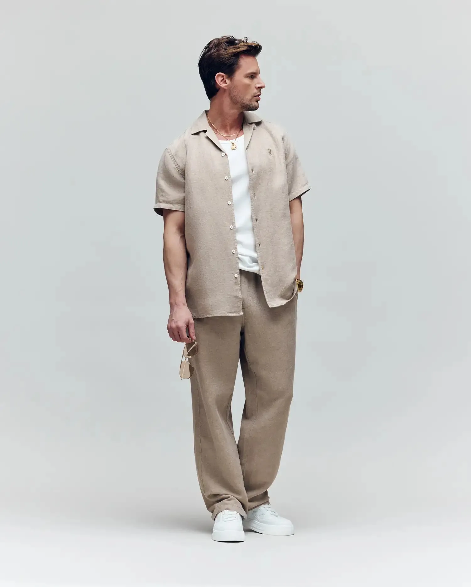 MENS WINDCREST LINEN BLEND SHORT SLEEVE SHIRT - B6Q148C200 sold by Psycho Bunny product image thumbnail 3