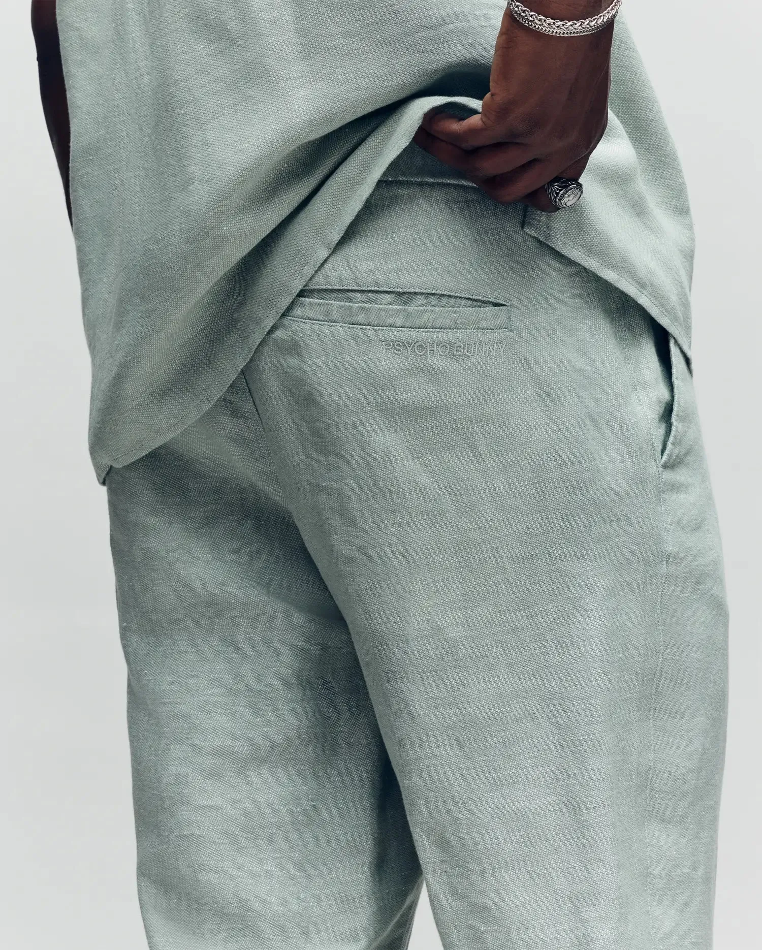 MENS FATE LINEN DRAWSTRING PANT - B6P471C200 sold by Psycho Bunny product image thumbnail 3