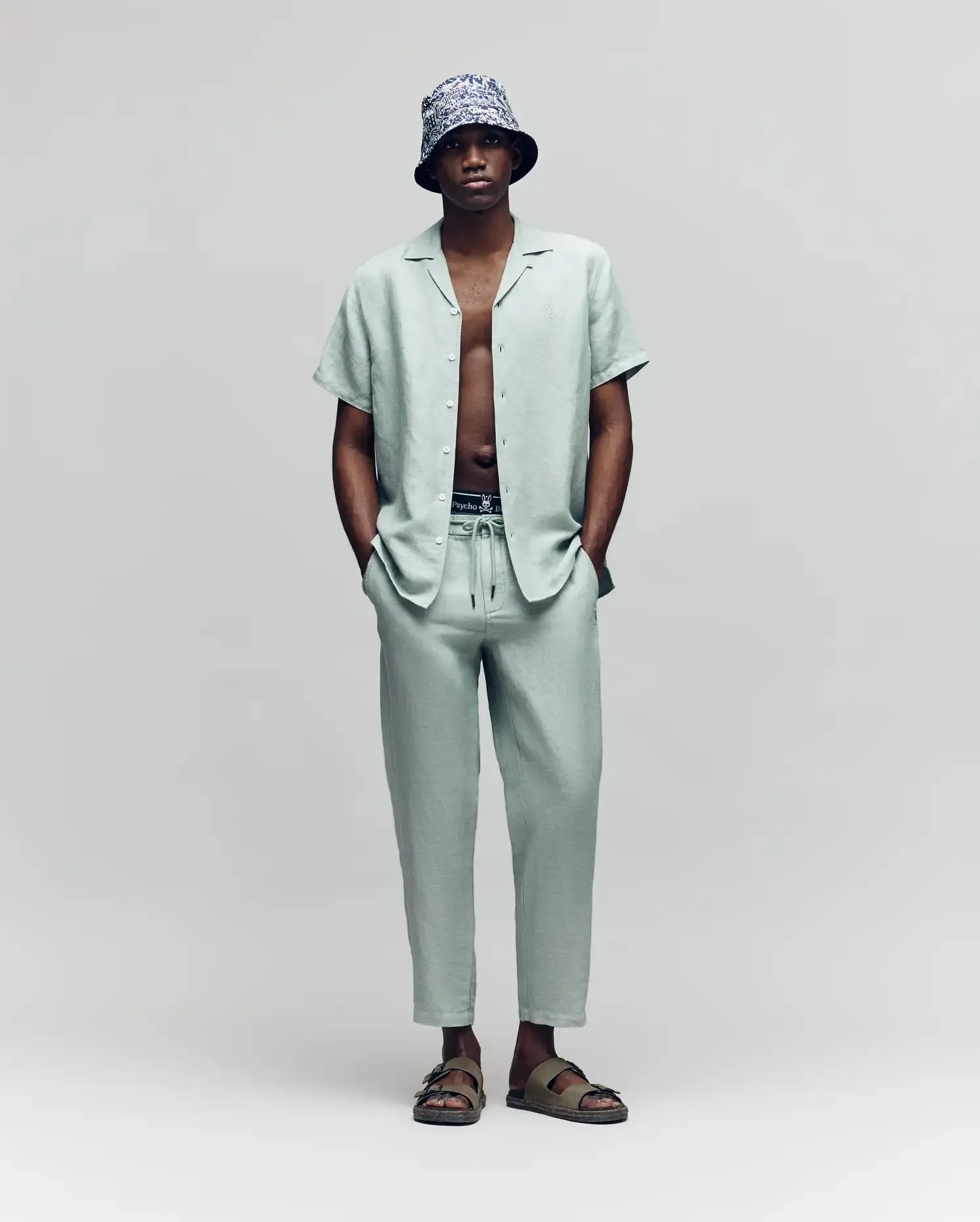 MENS FATE LINEN DRAWSTRING PANT - B6P471C200 sold by Psycho Bunny product image thumbnail 4