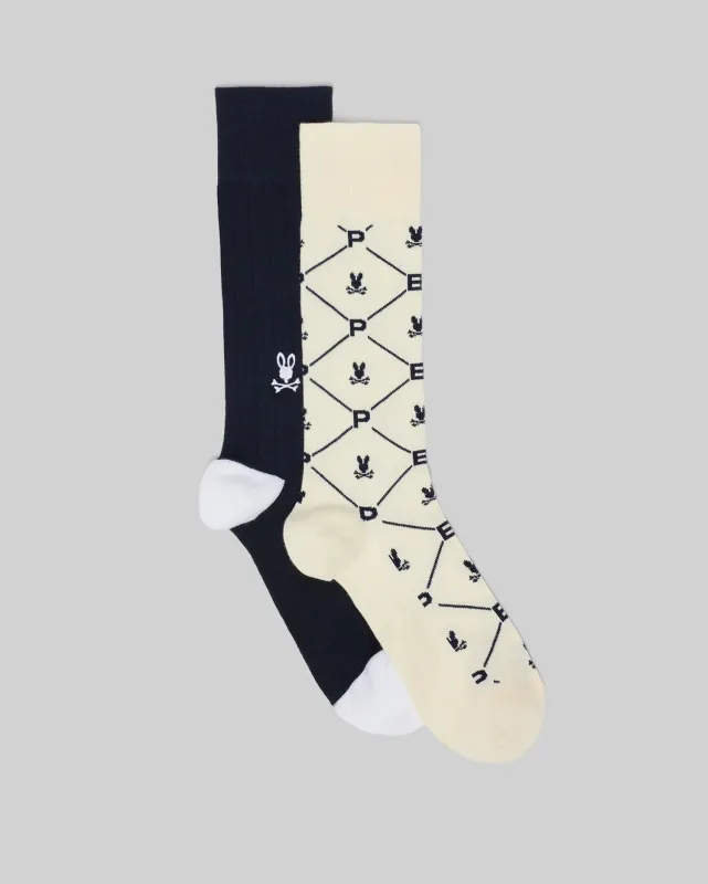 MENS 2 PACK DRESS SOCK - MO2200005 sold by Psycho Bunny
